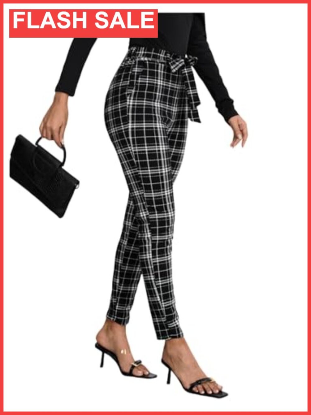 Plaid Print Soft Skinny Leggings High Waist Crop Stretchy